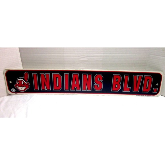 Licensed MLB Plastic Sign Cleveand Indians Blvd Sign Rico Industries 2007 MLBP - Picture 1 of 3
